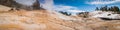 Panorama of Bumpass Hell in Mount Lassen Volcanic National Park Royalty Free Stock Photo