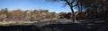 Panorama of burnt forest alongside a burnt shed - Pedrogao Grande Royalty Free Stock Photo