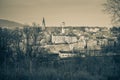 Panorama of Bystrzyca Klodzka, view of the old buildings of the city