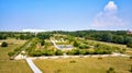 Panorama from the BÃÂ¼rgerpark in the Hanseatic city Wismar. The Federal Garden Show took place in this park. Mecklenburg- Royalty Free Stock Photo