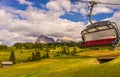 Panorama cable car lift of Seiser Alm Puflatsch Bullaccia, Alpe Di Siusi in Italy