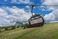 Panorama cable car lift of Seiser Alm Puflatsch Bullaccia, Alpe Di Siusi in Italy Royalty Free Stock Photo