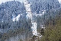 Panorama of cable car at ski resort Arkhyz