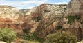 Panorama Of Cable Mountain From Angels Landing Royalty Free Stock Photo