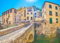 Panorama of Cabrera bridge and old neighborhood of Granada, Spain Royalty Free Stock Photo