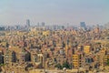 Panorama of Cairo overflowing with cars people and waste a huge population density