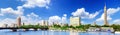 Panorama on Cairo, seafront of Nile River. Royalty Free Stock Photo