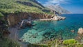 Panorama of Cala Disa, one of the beautiful beaches in nature re Royalty Free Stock Photo