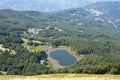 panorama of Calamone lake at Mount Ventasso Reggio Emilia, in August with low water