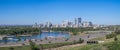 Panorama of Calgary and Rocky Mountains Royalty Free Stock Photo