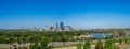 Panorama of Calgary and Rocky Mountains Royalty Free Stock Photo