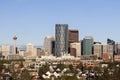 Panorama of Calgary at sunrise Royalty Free Stock Photo