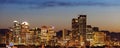 Panorama of Calgary at sunrise Royalty Free Stock Photo
