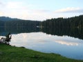 Montenegro. Black Lake Reserve. Amazing views of the evening nature. Royalty Free Stock Photo