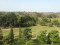 panorama calm scenery green golf Royalty Free Stock Photo