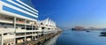 Vancouver Harbour Panorama with Canada Place and Container Terminal at Burrard Inlet, British Columbia Royalty Free Stock Photo