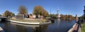 Panorama from the canal around the old town of Emden Royalty Free Stock Photo