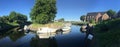 Panorama from the canal and boats Royalty Free Stock Photo