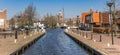 Panorama of a canal in the historic center of Meppel