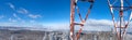 Panorama of the mountains in winter from the transmitting tower Royalty Free Stock Photo