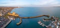 Panorama of Carrickfergus castle and marina