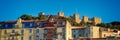 Panorama of Castelo hill neighborhood and the medieval SÃÂ£o Jorge Castle in Lisbon Portugal Royalty Free Stock Photo