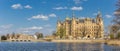 Panorama of the castle at the Burgsee lake in Schwerin
