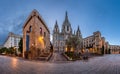 Panorama of Cathedral of the Holy Cross and Saint Eulalia Royalty Free Stock Photo