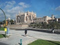 Panorama of the Cathedral.Palma di Maiorca. Royalty Free Stock Photo