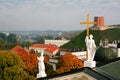 Panorama of cathedral of Vilnius and Gediminas Castle