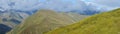 Panorama of Caucasus mountains in Upper Svanetia, Georgia Royalty Free Stock Photo