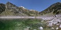 Panorama of Cavallers Lake and Pyrenees of Alta Ribagorca