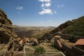 Panorama of the Cave Monastery David Garedji, ancient rock church complex in Kakheti ,Georgia, Europe Royalty Free Stock Photo