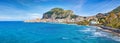 Panorama of Cefalu, city on Tyrrhenian coast of Sicily, Italy Royalty Free Stock Photo