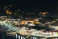 Panorama of the center of the town of Sivota in the Greece.