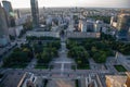 Panorama of the center of Warsaw