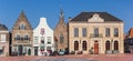 Panorama of the central market square in historic city Steenwijk Royalty Free Stock Photo