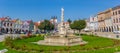 Panorama of the central market square of Telc Royalty Free Stock Photo