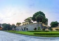 Panorama Central sector of Imperial Citadel of Thang Long,the cultural complex comprising the royal enclosure first built during t Royalty Free Stock Photo