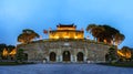 Panorama Central sector of Imperial Citadel of Thang Long,the cultural complex comprising the royal enclosure first built during t Royalty Free Stock Photo