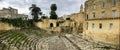 Panorama of old Teatro Romano di Lecce Roman Theatre of Lecce in Italy Royalty Free Stock Photo