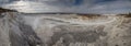 Panorama of chalk quarry mining