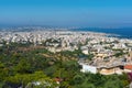 Panorama of Chania town view on old port on Crete island, Greece Royalty Free Stock Photo