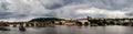 Panorama of Charles bridge in Prague,autumn day. Czech republic Royalty Free Stock Photo