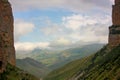 Panorama of the Chegem gorge from a bird`s-eye viewp