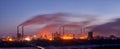 Panorama of the chemical factory with smoke Royalty Free Stock Photo