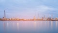 Panorama chemistry factory river front Royalty Free Stock Photo