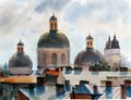 Panorama of Chernivtsi city Royalty Free Stock Photo