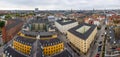 Panorama of Christianshavn district from Church of Our Saviour in Copenhagen