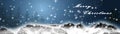 Panorama christmas - snowy mountains and Merry Christmas text